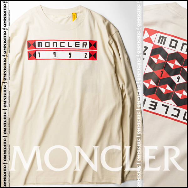 ■安心の国内正規品/絶妙な配色の両面ロゴ【2 MONCLER GENIUS 1952 】モンクレールジーニアス清潔感抜群合わせやすいロンTシャツL/長袖