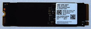 NVMe PCIe M.2 SSD 2280 256GB Samsung 使用時間 623時間 動作確認済み 送料無料