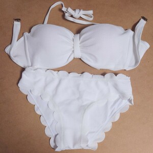 100 jpy ~ used * swimsuit white bikini L lady's Home have been cleaned anonymity delivery including in a package possible * tag cut .