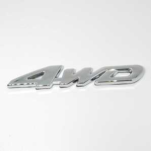 送料無料 4WD メッキ アルミ 金属 エンブレム ステッカー シルバー c71の画像1