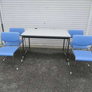ナイキ ミーティングテーブルセット 椅子４脚 テーブル１１９５×７５０×７００ 兵庫県加古川市より１００Km 以内の方送料無料。の画像3