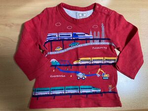 長袖Tシャツ ロンT 90 電車　乗り物　マザウェイズ