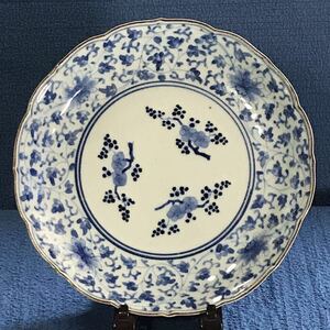  old Imari flawless completion goods Tang . medium-sized dish beautiful goods . period Imari origin . Indigo Kutani Indigo persimmon right .. flower Tang . persimmon right .. the first period Imari .......... Tang . old Kutani 