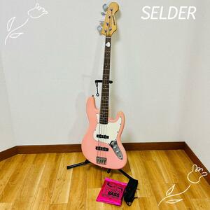 SELDER エレキベース　初心者　入門　ベース女子　ソフトケース　交換弦付き