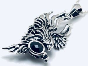 ... piece ...., black spinel × Eagle motif * silver pendant. free . power a little over .... make accessory 