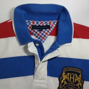 【USED】TOMMY HILFIGER S/S POLO SHIRT トミー・ヒルフィガー 鹿の子 半袖 ポロシャツ ボーダー Mサイズの画像3
