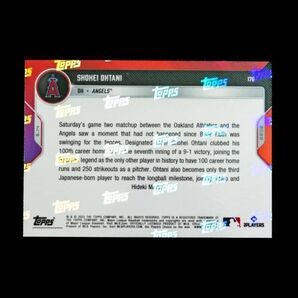 大谷翔平 2022 Topps Now 2022年5月14日 ベーブルース以来史上2人目の100本塁打&250奪三振 カード No.176の画像2