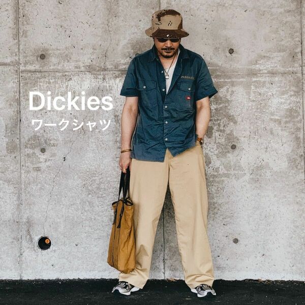 【Dickies】着画追加 ディッキーズ 半袖ワークシャツ size L