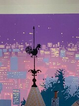 ★吉岡浩太郎 ★シルクスクリーン「神戸 夜景 風見鶏」限定500部 サイン有り 検）絵画 版画 風景画 洋画_画像4