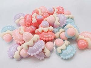  smaller sweet [20 piece ] deco parts plastic parts material strawberry pastel 