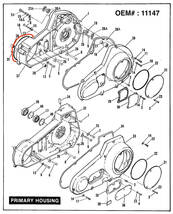 H-D O-リング インナープライマリーカバー OEM# : 11147 1982年以降 ビッグツイン ハーレーダビッドソン_画像3