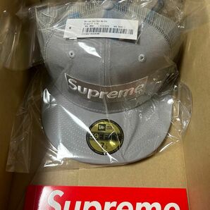 サイズ 7 1/2 Supreme Box Logo Mesh Back New Era Grey ボックスロゴ 新品未使用