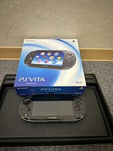 【EKA-8424AT】1円スタート SONY PSVITA PCH-1000 ソニー Wi-Fiモデル 中古品 クリスタルブラック 箱付き 付属品付 現状動作確認済 ゲーム