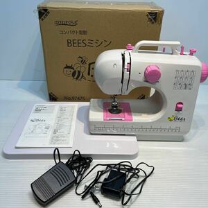 はぴねすくらぶBEESミシンコンパクト電動ミシン 2021年製　取説箱あり　管理07