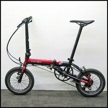 △美品! DAHON/ダホン 折りたたみ自転車 K3 3段変速 14インチ/小径車/ミニベロ/フォールディングバイク/街乗り/ケースリー_画像2