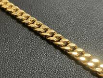 【金高騰中】＊ユニセックス＊K18YG 喜平 2面カット シングル チェーンブレスレット 約18cm 約10.1ｇ 金 GOLD 引き輪 板ダルマ 留め金具_画像8