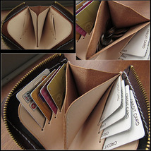日本製 L字ファスナー 二つ折り革財布 レザーウォレット メンズ/レディース 本革 ハンドメイド ブラウン_画像7