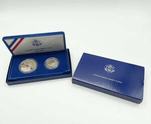 1円〜 UNITED STATES LIBERTY COIN アメリカ自由の女神記念コイン　2枚セット　箱付き