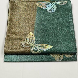 着物月花 引箔 蝶々 袋帯 六通柄 正絹 ob1463の画像2