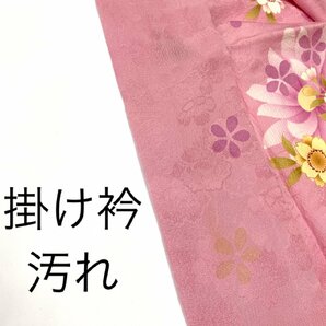 着物月花 刺繍 可憐な花 振袖 正絹 パールトーン加工 ki1197の画像10