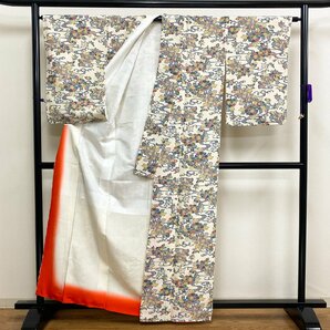 着物月花 品のある花 小紋 未使用品 正絹 ki1258の画像3