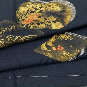 着物月花 金彩 刺繍 品のある花 訪問着 未使用品 正絹 金糸 ki1342の画像1
