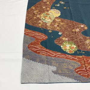 着物月花 絞り 金駒刺繍 金彩 雪輪 小花 訪問着 未使用品 正絹 金糸 共八掛 ki1348の画像6