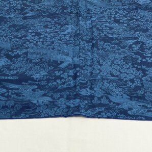 着物月花 香川卓美 本藍染 品のある花 小紋 未使用品 正絹 縮緬 ki1372の画像8
