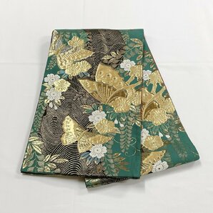 着物月花 艶やかな花蝶 袋帯 六通柄 正絹 金糸 ob1525の画像8