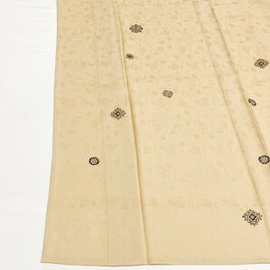 着物月花 刺繍 華文様 小紋 未使用品 正絹 居敷当て付き きものやまと ガード加工 ki1404の画像2