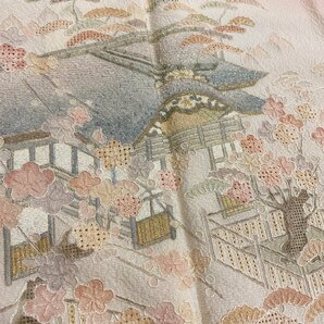 着物月花 総刺繍 蘇州刺繍 相良刺繍 ぼかし染 訪問着 正絹 一つ紋 ki1423の画像5