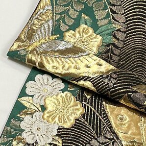 着物月花 艶やかな花蝶 袋帯 六通柄 正絹 金糸 ob1525の画像5