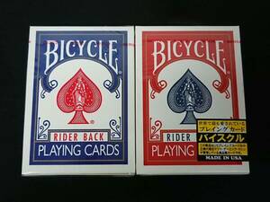 【G389】BICYCLE　RIDER BACK　PLAYING CARDS　POKER808　2点セット　青　赤　未開封　レア　デック　トランプ　カード　マジック　手品