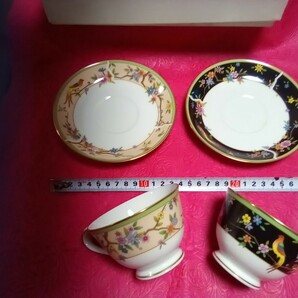 未使用★ オールド ノリタケNoritake1920年代復刻版★花鳥風月★カップ＆ソーサー２客セット（自宅倉庫長期保管品・共箱入）の画像5