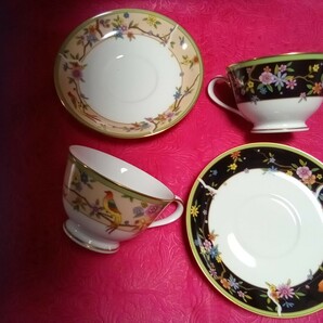 未使用★ オールド ノリタケNoritake1920年代復刻版★花鳥風月★カップ＆ソーサー２客セット（自宅倉庫長期保管品・共箱入）の画像8