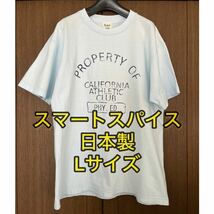 L ブルー SMART SPICE 日本製 クルーネック Tシャツ / スマートスパイス レッド ネイビー_画像1