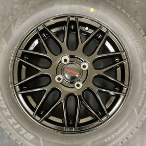 ■Human line[15インチ 4.5J 4穴 PCD100 +45]■バリ溝 BRIDGESTONE VRX3[165/65R15]2023年製スタッドレス4本セット■ソリオ タフトの画像4