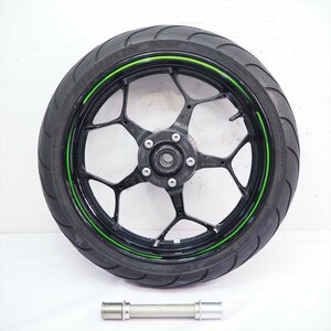 ZX-14R JKBZXNE11CA000 12年外し純正フロントホイール アクスルシャフト タイヤ12-20年ZX14R