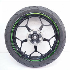 ZX-14R JKBZXNE11CA000 12年外し純正フロントホイール アクスルシャフト タイヤ12-20年ZX14Rの画像7