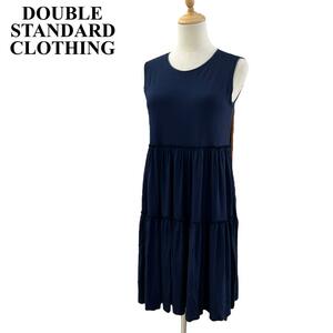 DOUBLE STANDARD CLOTHING ダブルスタンダードクロージング ワンピース ティアード ノースリーブ ネイビー レディース フリーサイズ