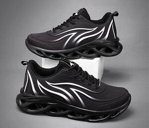 スニーカー メンズ スポーツ 靴 ウォーキング ランニングシューズ ジョギング トレーニング カジュアルシューズ ブラック 25cm