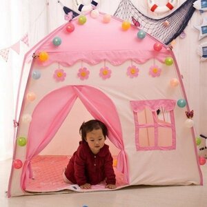 知育 子供用テント 子ども テント キッズテント プリンセス お城　かわいい 女の子 公園 室外 遊具　遊び場　誕生日パーティー