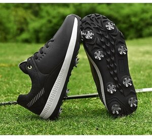 GRF-DD519 чёрный /46... скользить выдерживающий . водоотталкивающий "дышит" сильный эластичность . мужской туфли для гольфа спортивная обувь спортивные туфли Fit чувство 39-47 выбор 