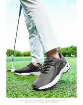 GRF-G606黒 44 正規品 ゴルフシューズ メンズ スニーカー スパイクレス フィット感 軽量 動きやすい 運動靴 防水 耐久 練習場 40-47選_画像4