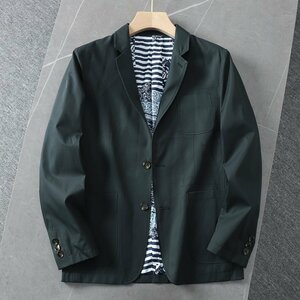 XZ-FS-Green(実寸175 M度 )新品 新作 春夏 防撥水 無地 薄 ◆ 完売■ 高品質 限定美品■2ボタン メンズ 紳士 ジャケット スーツ