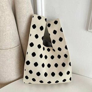  tote bag lady's knitted Mini tote bag Mini bag sub bag smaller high capacity folding ... plain simple 