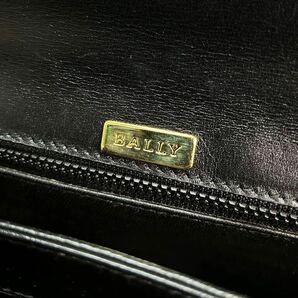 極美品●BALLY バリー 2way ターンロック ハンドバッグ ショルダーバッグ 斜め掛け カーフレザー 本革 フォーマル ブラック ゴールド金具の画像8