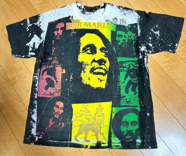 90’sビンテージMOSQUITOHEAD モスキートヘッド　BOB MARLEY ボブマーリー 手刷り Tシャツ L 美品