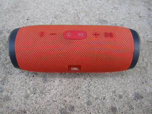  used JBL CHARGE3 red operation goods Bluetooth speaker outdoors camp on dash board orange 