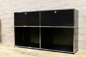 GMHK71D0USM Haller is la-2 row 2 step cabinet sideboard shelf black shelves rack office study 